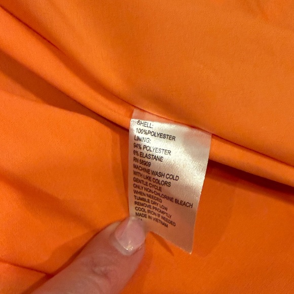 Alex Marie NWOT Tropical Orange Wrap Dress size 8 - Picture 11 of 11